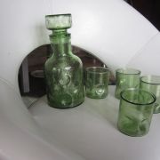 service carafe et ses 4verres bullés verre