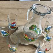 Carafe et 6 verres schtroumpfs
