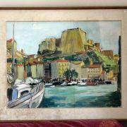 TABLEAU MARINE - GOUACHE -signé R MATHON 79