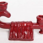 Bougeoir art déco rouge