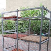 Etagère industrielle bois et fer vintage