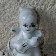 Vintage /  Ange en porcelaine doré à l'or fin