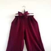 Pantalon jambes larges bordeaux