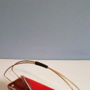 serviteur céramique avec poignée en métal doré vintage