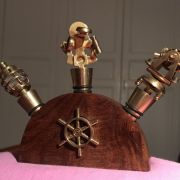 Set bouchons bouteilles en laiton massif avec décoration mar