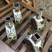 4 Flacons émaillés cloisonnés 