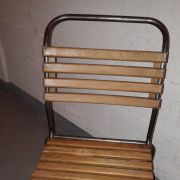 4 chaises indus. bois et fer / années 50