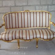 Magnifique salon style louis XV doré 1banquette 2 fauteuils