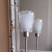 Lampe glaçon verre/ inox vintage années 50