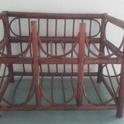 Porte bouteilles vintage en rotin