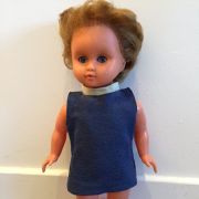 Poupée ancienne années 50-60 robe bleue 34 cm BIPGE