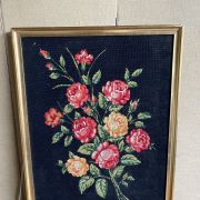 Tableau tapisserie canevas fleurs