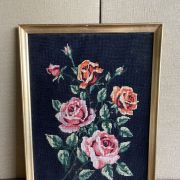 Tableau tapisserie canevas fleurs 