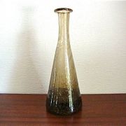 Flacon ou vase soliflore brun fumé en verre soufflé 