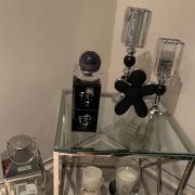 Table d appoint en chrome menue d une vitre style moder