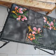 Table basse carrelée fer forgé