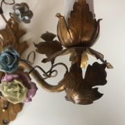 Deux Applique En Bronze à décor de fleurs En Porcelaine alle
