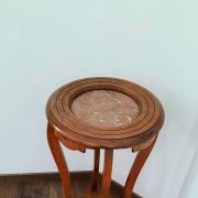 Sellette bois et marbre rose