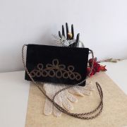 Pochette vintage en velours noir 