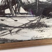 Paysage marin à l'encre de Chine de Delacoux.