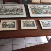 Lot de 5 images d'Epinal encadrées.