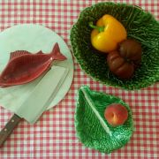 Plat en barbotine Feuille de choux