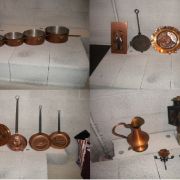 Cuivres (lot ou à l'unité) dont 1 gaufrier en fonte