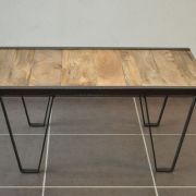 Table basse industrielle métal et bois massif