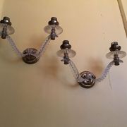 PAIRE APPLIQUES PLEXI ET LAITON ANNÉES 50-60