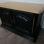 Meuble TV Restylé Noir/Bois Naturel