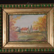 D LEGRIX PEINTRE tableau encadrée paysage gouache