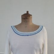 Pull court, brodé, vintage 70/80s