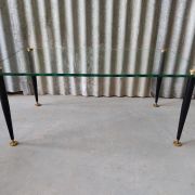 Table basse vintage métal et verre