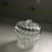 Bonbonnière /sucrier  art déco en verre taillé 