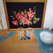 Soliflore vintage rose orangé pied en étoile