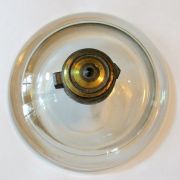Ancien encrier en verre et bronze