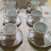 Service à café blanc / doré