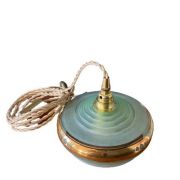 Baladeuse globe en verre vert vintage 1950