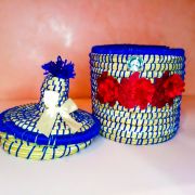 "corbeille"bleu decoratif |fait main berber azilal"panier"