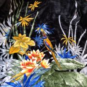 Superbe couverture noire motif tropical 