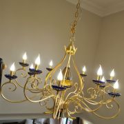 Lustre Masca en fer forgé doré à la feuille d’or Aladdin Col