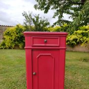 Table de chevet bois et marbre début XXème