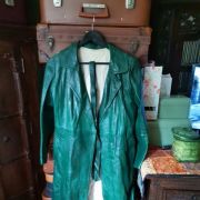 Veste 3/4 cuir vert