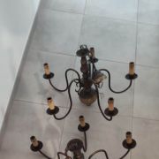 Deux lustres suspensions bougies