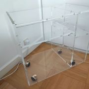 Meuble TV plexiglas acrylique style David Lange - TBE