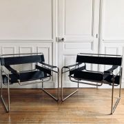 Marcel Breuer - Chaise Wassily B3 en cuir noir