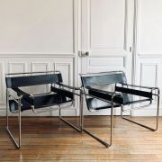 Marcel Breuer - Chaise Wassily B3 en cuir noir