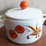 Soupière/légumier  vintage Bavaria -  Fleurs orange