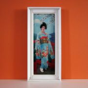 Cadre lenticulaire vintage geisha femme japonaise