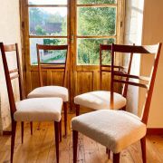 4 chaises scandinaves tissus bouclette